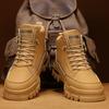 Men's High-top Boots Fashion Casual Leather Men's Sneakers Lace Up Ankle Boot Motorcycle Platform  Hombre Shoes