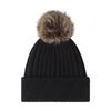 Machine Washable Winter Caps Knitted Hat for Women, Cold Weather Fleece Lined with Pom Thermal Hats Girls Pom, Chunky Snow Hat, Soft Ribbed