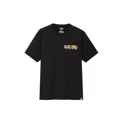 Uniqlo Cartoon Character Graphic T-Shirt Unisex Tops Black 430194-09
