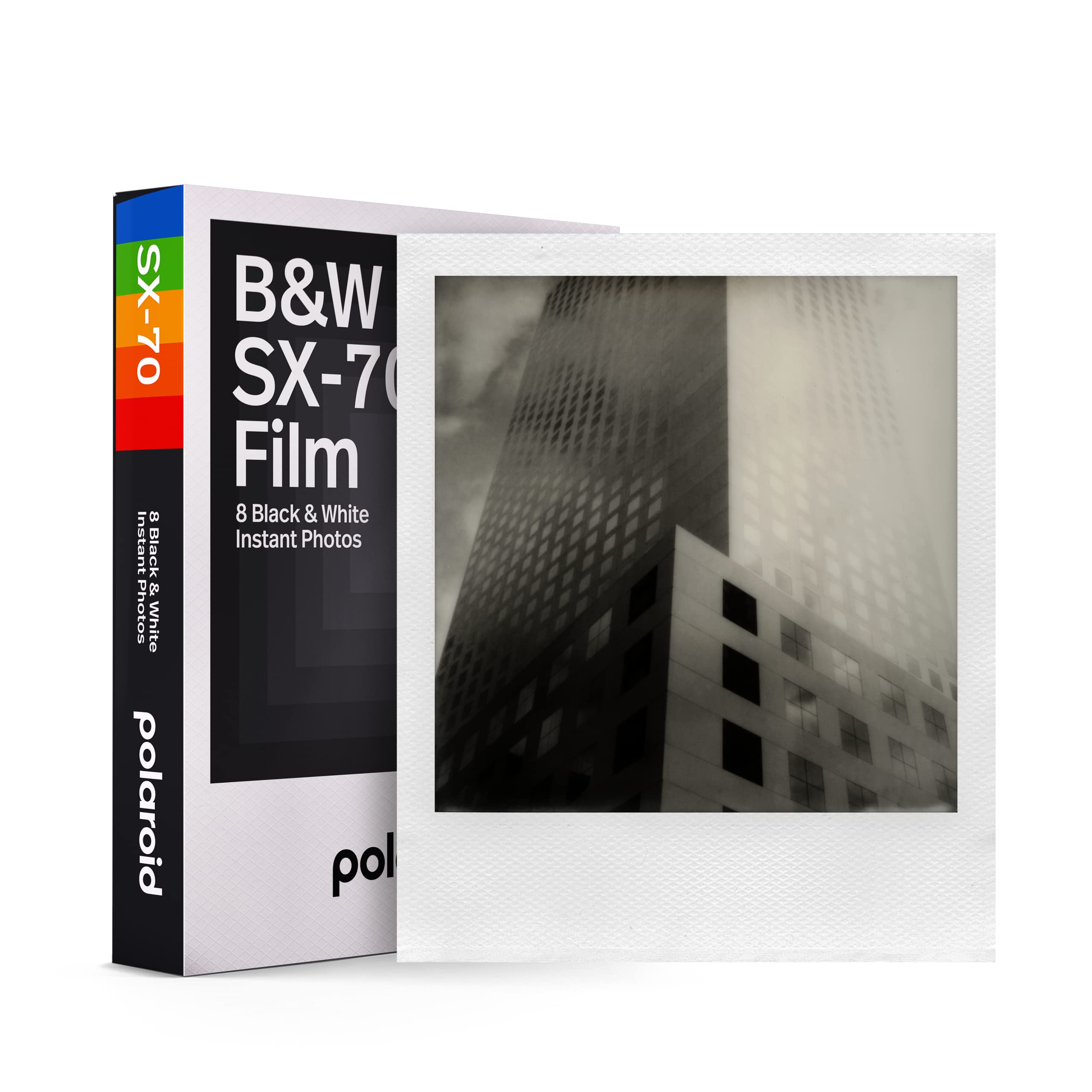 

Polaroid Instant Film Film for Monochrome 8 White Frame B&W SX-70 Film, Sheets, (6005) білий