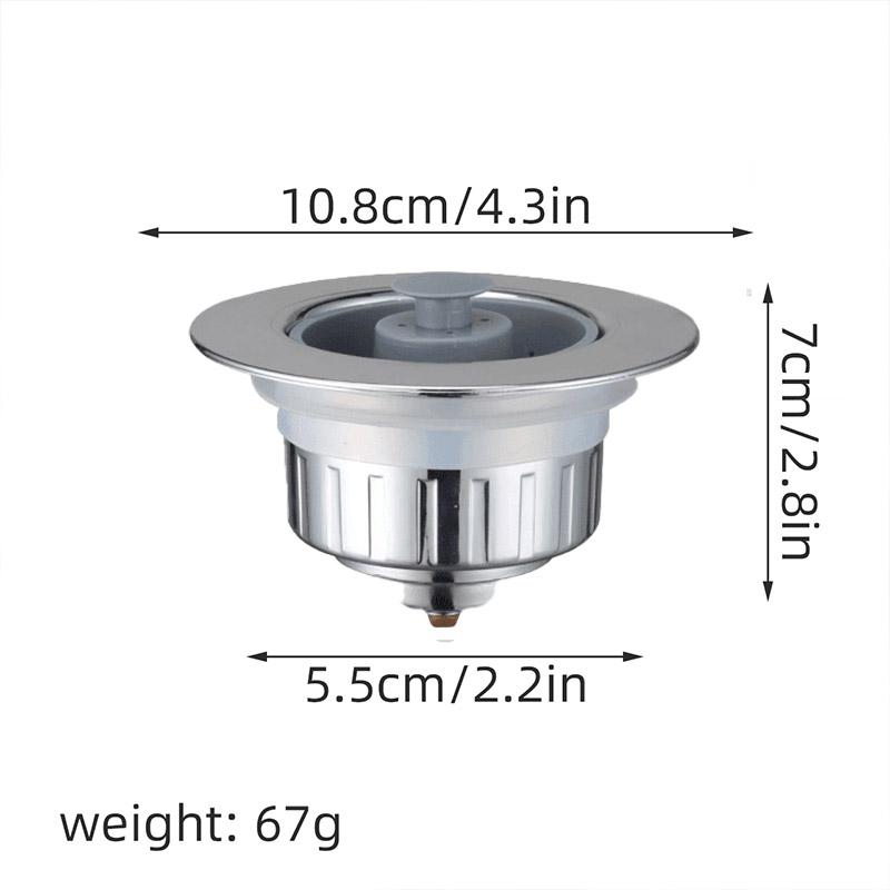 Houseeker 3 in 1 Pop Up Sink Filter ABS Kitchen Sink Strainer Drain Basket Stopping Blockage Bouncing Core Leak-proof Plug Cover