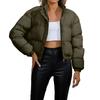 Women's Faux Suede Button Jacket Oversized Gathered Hem Short Length Coat Casual Vintage Outerwear With Pockets