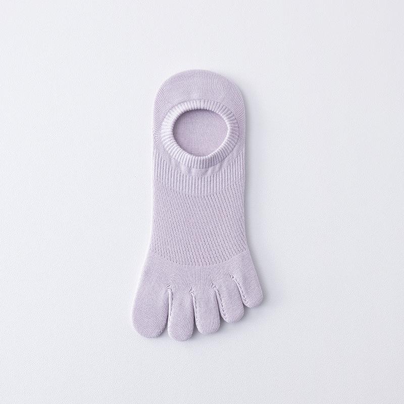Five-finger Socks for Women, Summer Thin Cotton Socks, Mesh Breathable, Shallow-mouthed Short Socks, Toe Split Sports Boat Socks