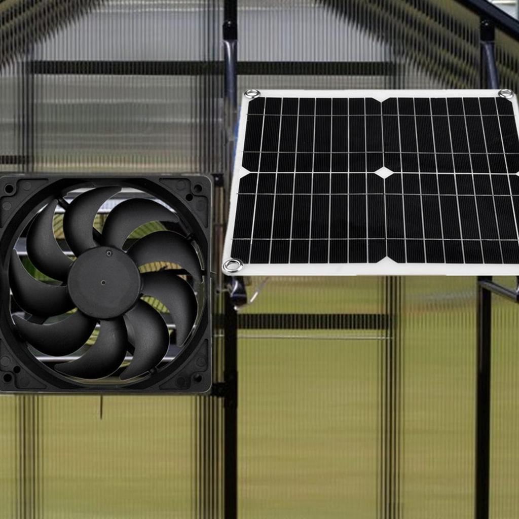 Solar Panel Fan Solar Pet House Ventilation Energy Low Shed Kit, Fan, Fan, Saving, Noise, Greenhouse,