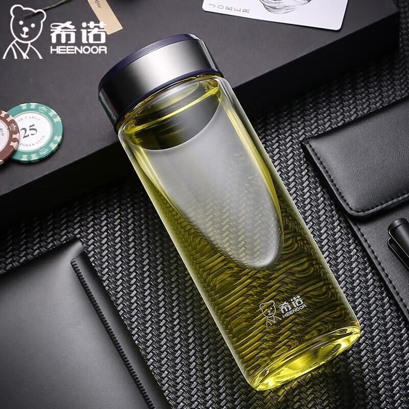 Xinuo XN-6055 Portable Glass Water Bottle with Lid