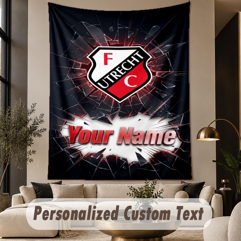 Custom Text Tapestry FC Utrecht Print Wall Tapestry Indoor Living Room Wall Decor