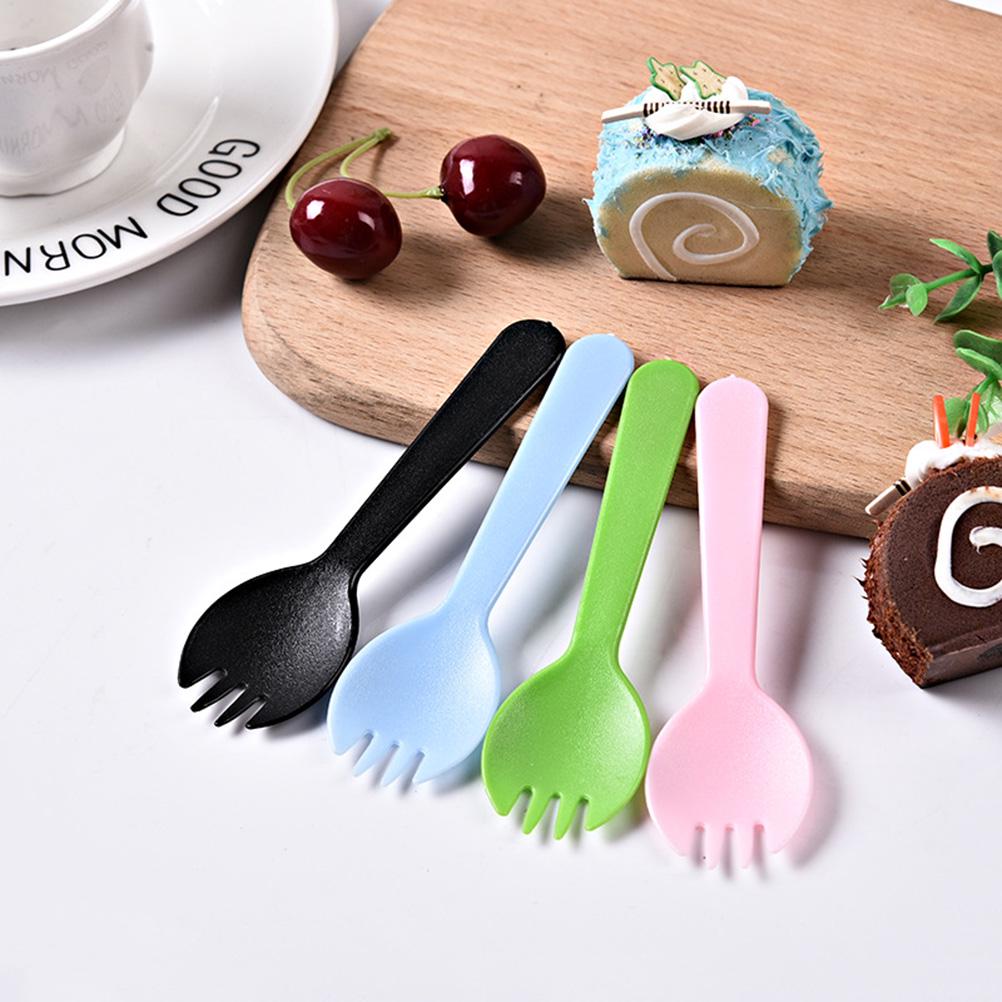 Buy 100PCS Creative Disposable Sporks Party Supplies for Salad Dessert