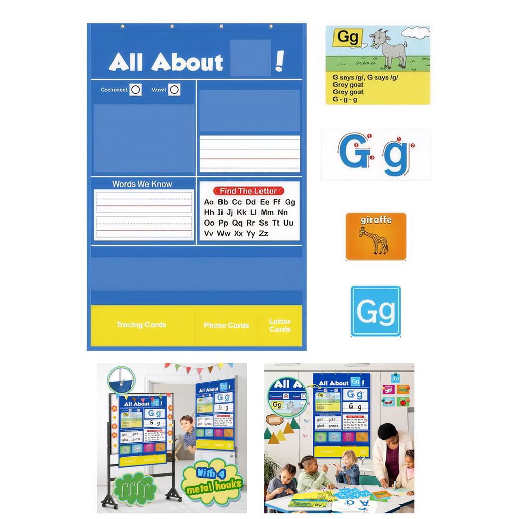 Interactive Alphabet Learning Chart With ABC Flash Cards For Preschool Kindergarten Homeschool Activity Education Toy