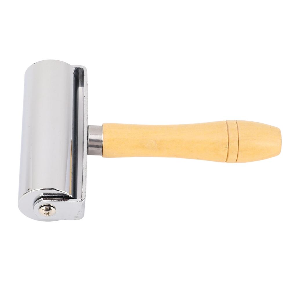 Leather Roller Press Seam Rolling Craft Glue Laminating Tool Stainless Steel with Wooden Handle