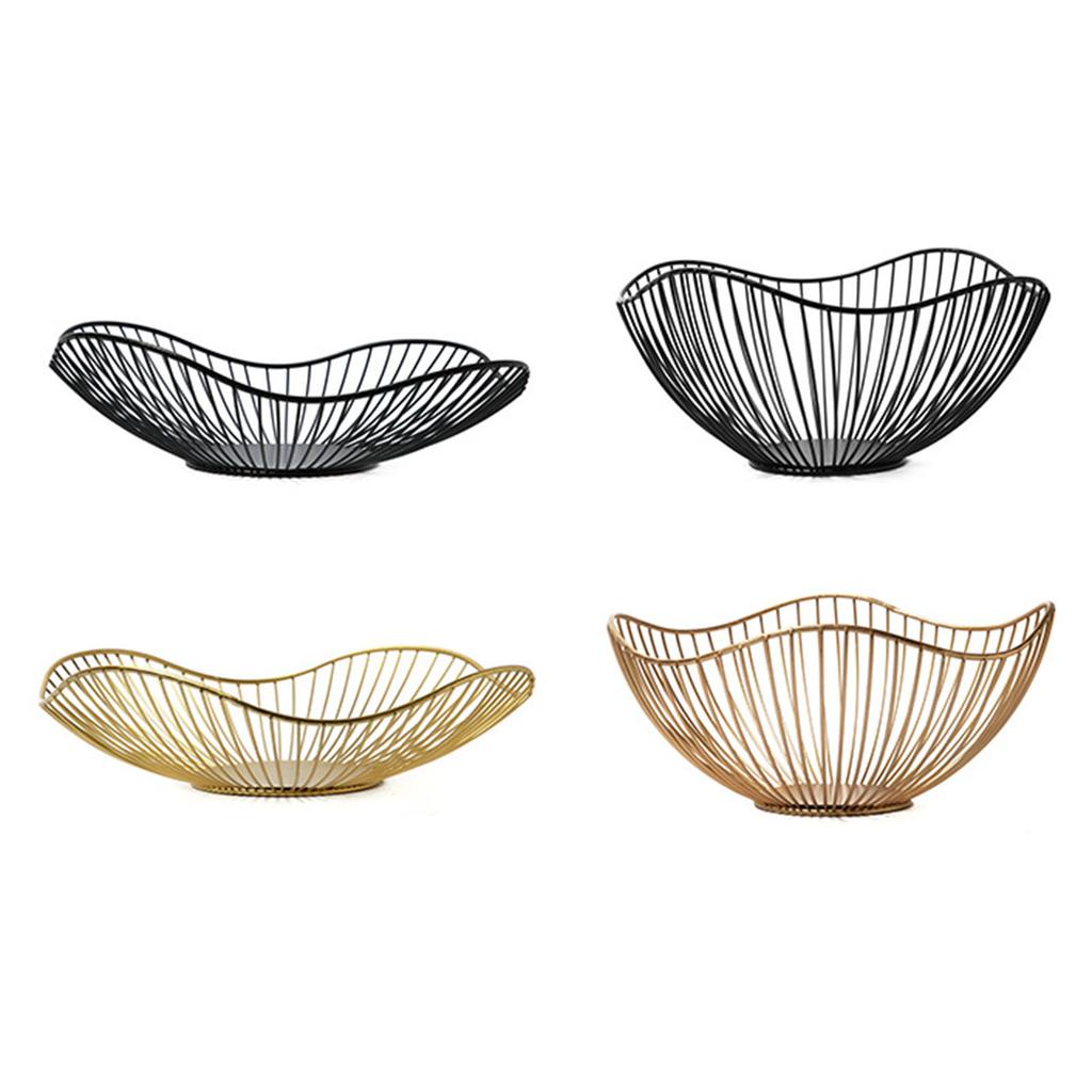 Elegant Fruit Basket Metal Wire Storage Bowl Elegant Serving Dish Modern Snacks Plate Home Decoration Accessories
