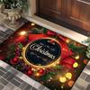 Rutschfester Weihnachts Teppich Rutschfest Langlebig Cartoon Badezimmer Matte Retro Saugfähig Weihnachtsmann Rentier Fußmatte Heim Dekoration