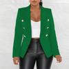 Black Women Blazers Turn Down Collar Long Sleeve Single Breated Slim Fit Button Up Causal Office Work Jackets for Ladies