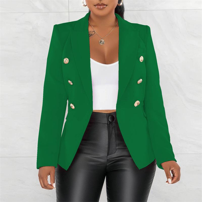 Black Women Blazers Turn Down Collar Long Sleeve Single Breated Slim Fit Button Up Causal Office Work Jackets for Ladies