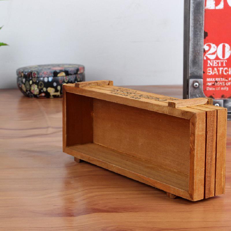 Retro Wooden Succulent Planter and Organizer Box
