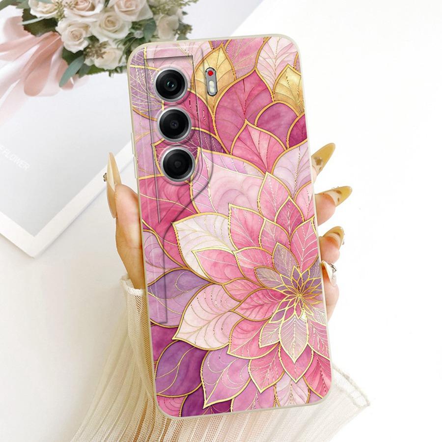 For Tecno Camon 40 Pro 4G Case CM6 Cover bow flower Painted Case Soft Silicone Bumper For Tecno Camon40 4G 40Pro Case Capa
