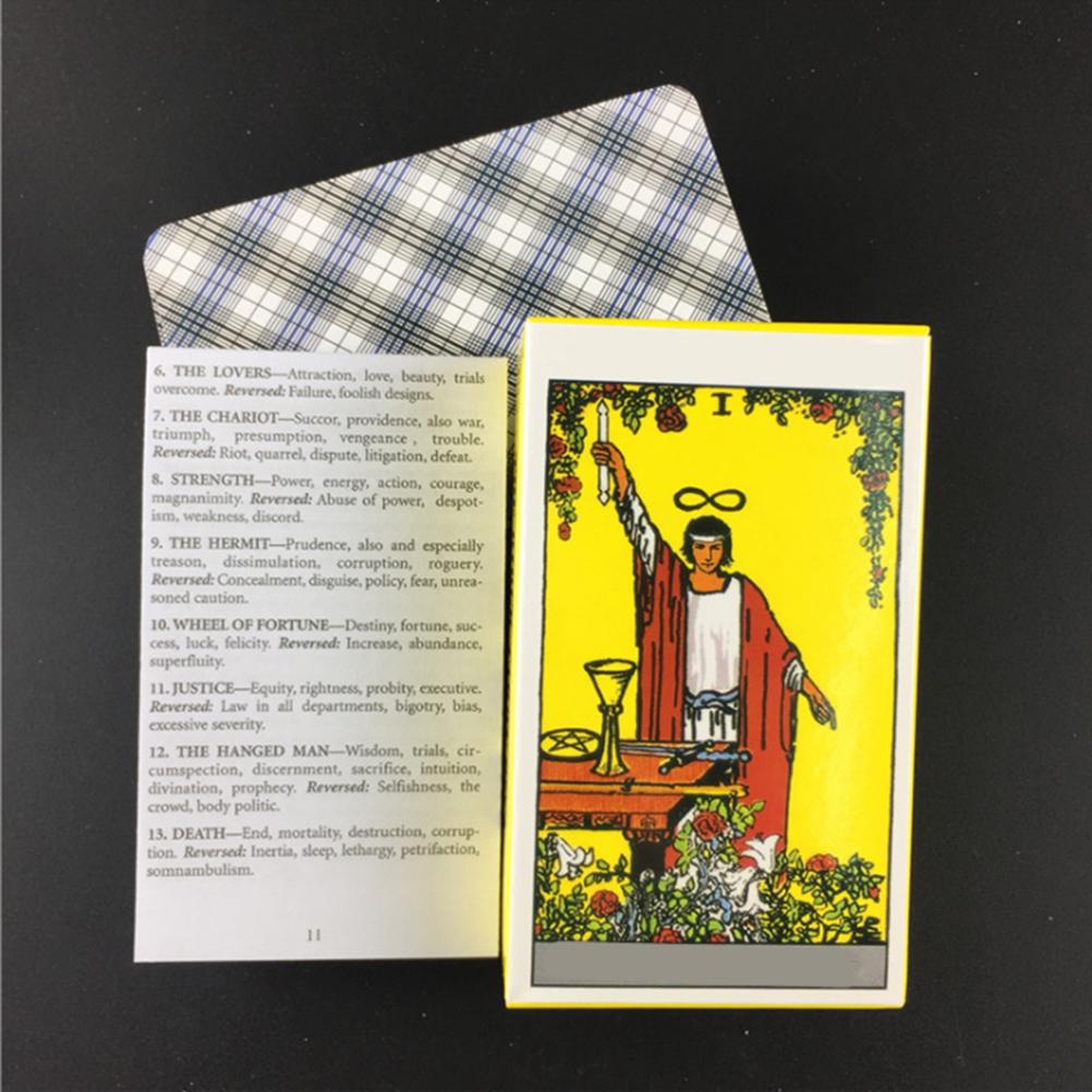 English Tarot Cards Classic Tarot Cards Deck Travel Tarot Card Board Game Power Deck with Guide