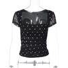 Summer European and American new retro Spice Girls wind polka dot printing tube top fashion splicing gauze short-sleeved top women