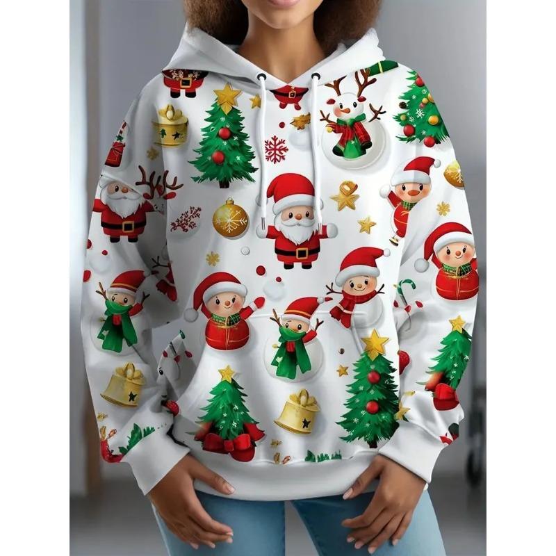 Ladies Autumn/Winter 3D Printed Hooded Christmas Dress Up Hoodies & Sweatshirts (women’s)