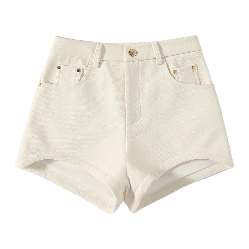 Woolen High-Waisted A-Line Petite Bootcut Shorts - Women's 2025 Autumn/Winter Slimming Casual Outerwear