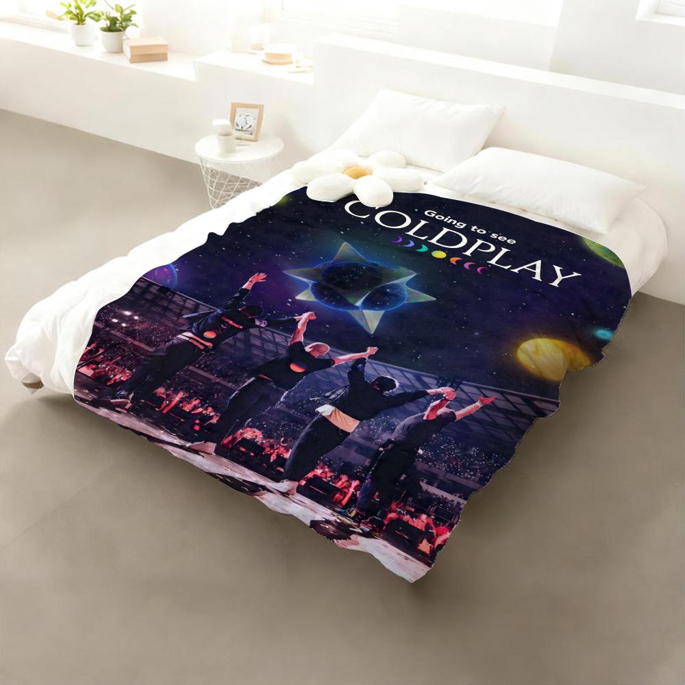 Band Coldplay Throw Flannel Throw Blanket: Soft Kid-Friendly Warm Anti-Static All Season Washable Couch Bed Home