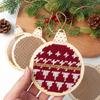 Runde Holz-Kreuzstich-Dekorations-Kits für DIY-Weihnachtsbaumschmuck