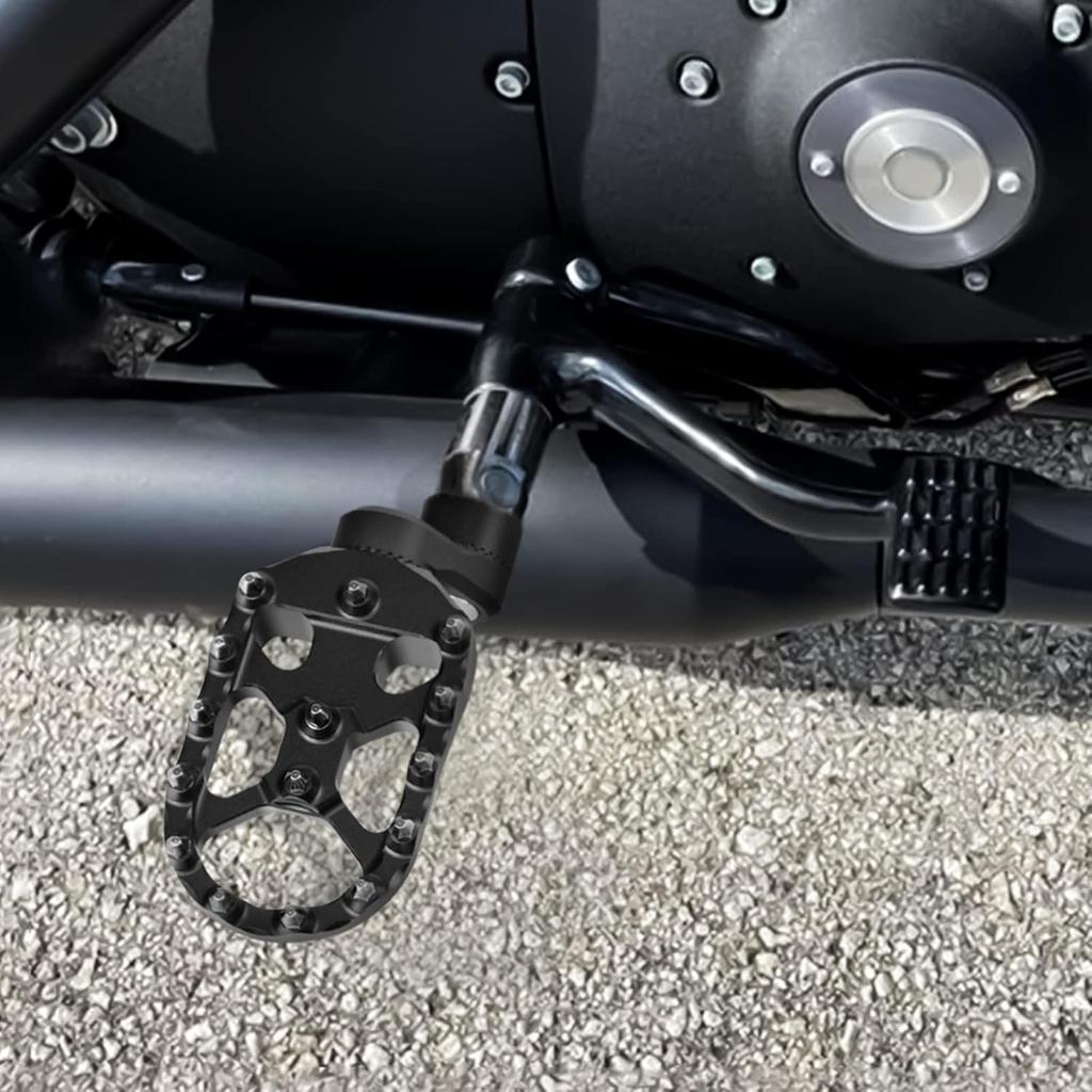 Motorcycle Front & Rear Footrest Foot Pegs Angle Adjustable MX Style Foot Peg Compatible with Harley Sportster 883 1200 XL Touring Softail Dyna Low