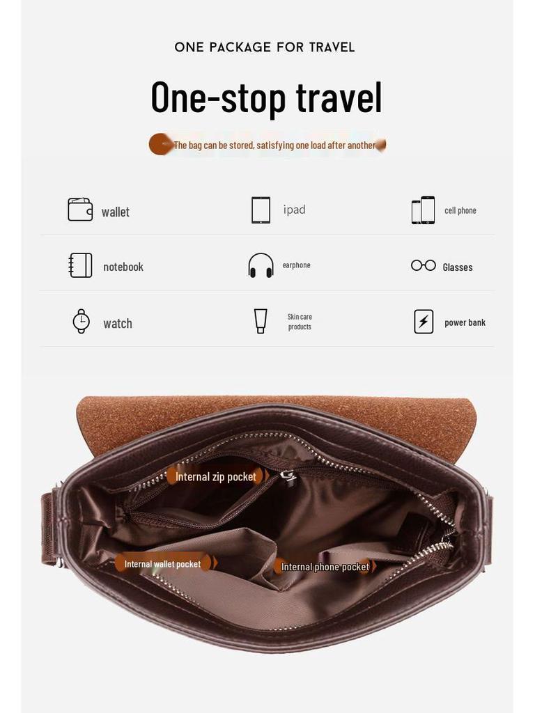 Men's High-End Vertical Crossbody Business Bag - Large Capacity Casual Messenger Briefcase