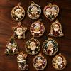 Festive Home Decoration 12PCS Christmas Tree 2D Flat Pendant, Pearl Acrylic Art Kits, Bright Seasonal Wall Hanging Color Classic Patterns Ornament for