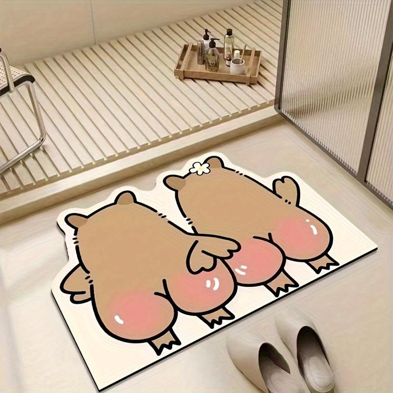 VIKAMA Cute Cartoon Bear Carpet Kitchen Rug Doormat Welcome Mat Bathroom Mat Rug For Bedroom Carpet For Live Room Home Dec