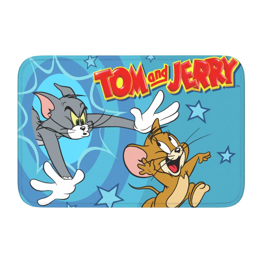 Custom  Cat And Mouse Doormat Anti-Slip Entrance Welcome Kitchen Bath Floor Door Mat  Toilet Living Room Carpet Rug