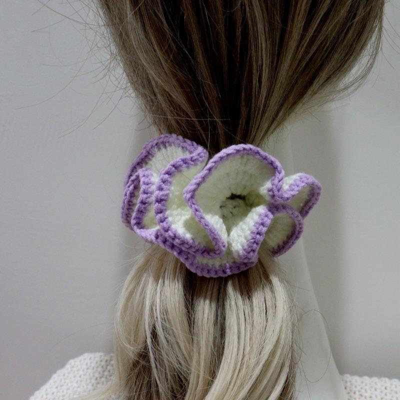 

Шапка девочка милый бутон повязка на голову сочетание цветов вязаный цветок оборка край ретро универсальные аксессуары для волос веревка для волос эластичный