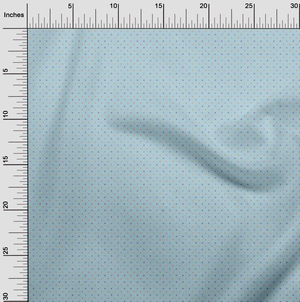 oneOone Cotton Flex Light Blue Fabric Stars Sewing Craft Projects Fabric Prints By Yard 40 Inch