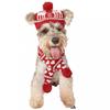 Knitted Pet Scarf Hat Set Cats Dogs Christmas Winter Accessory Adjustable Collar Bib