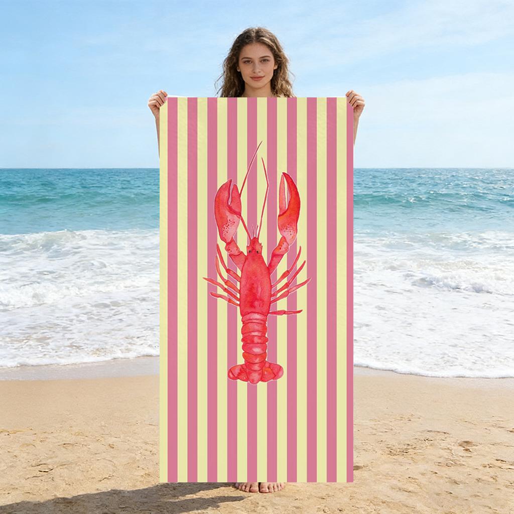 Crayfish Beach Towel Small To Large Quick-drying Towel Suitable for Seaside Pool Sport Gym Yoga Home Towel For Sand Free