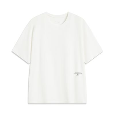 Li Ning Sports Trend Series Comfortable Casual Simple Moisture Wicking Printed Drop Shoulder Loose Short Sleeve T-Shirt Unisex T-Shirts AHSV177-5