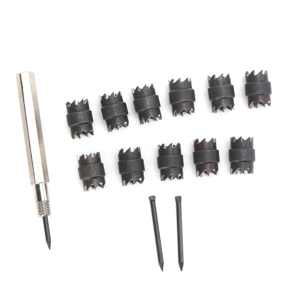 13pcs Double Sided Spot Weld Drill Bit Set Punch Remover Kits  For Auto Body Repair
