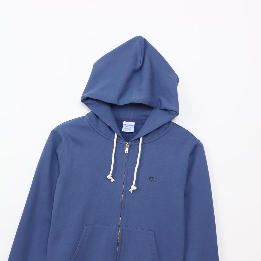 Champion Basic Long Sleeve Cotton USA Fleece Hoodie with Embroidered Zip Hooded Windsor Blue Women's Logo, Sweatshirt, (CW-Y108/CW-T109)