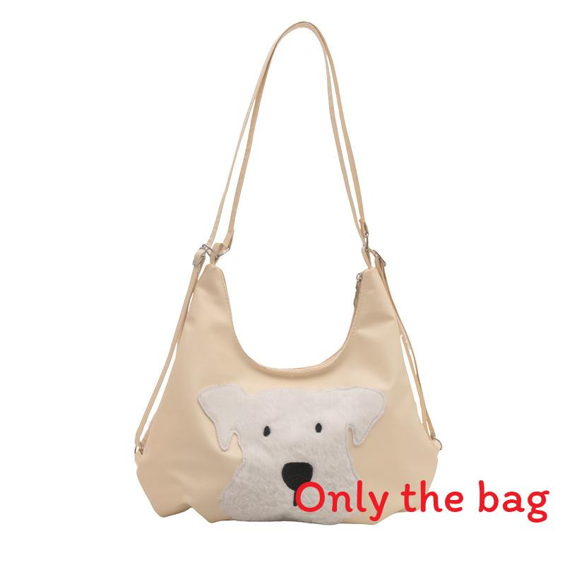 Dog Vintage Cartoon Pattern Underarm Bag Tote Bag Large Capacity Daily For