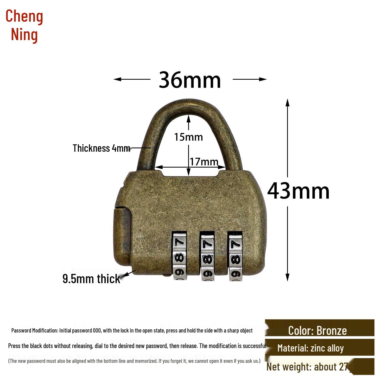Мини-сумка в форме сердца с замком-кодом - Милый маленький замок для пряжки дорожного чемодана