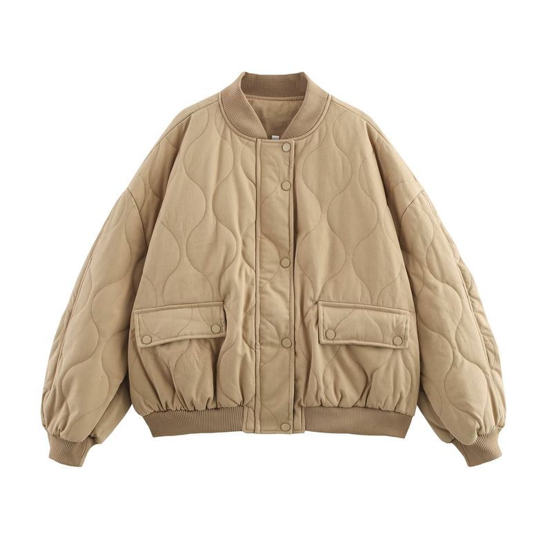Kaslead New Women Clothes Western Style Fashion Cotton-padded Jacket Loose Pilot Shoulder Width Outerwear 4088246