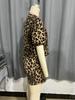 Spring New Arrival: Women's Leopard Print Short Sleeve Shorts Set