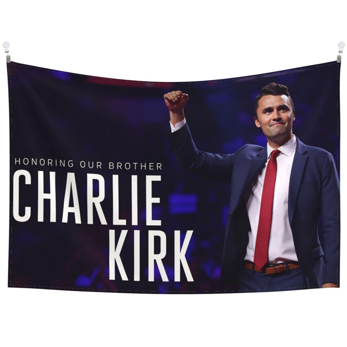 

Wall Tapestry To Hang Charlie Kirk Honor USA Kawaii Tapestries Print Art Concert Banner Custom Living Room Bedroom Decor Blanket 100x150cm чорний