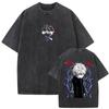 Washed Vintage Anime Hunter X Hunter T-shirts Manga Gon Freecss Graphic T Shirts Men Women Retro Cartoon Oversized Streetwear
