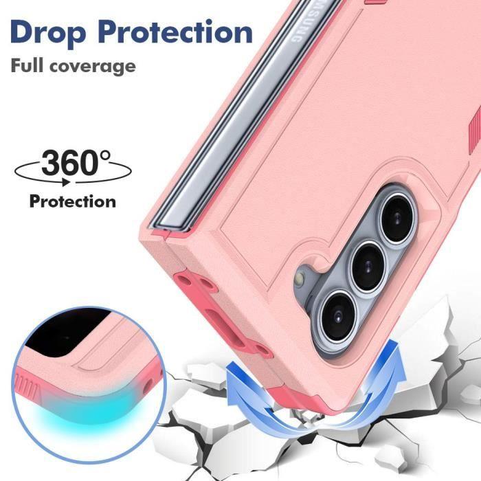 Case for Samsung Galaxy Z Fold 6, Ultra-Resistant Hard Full Protection - Pink