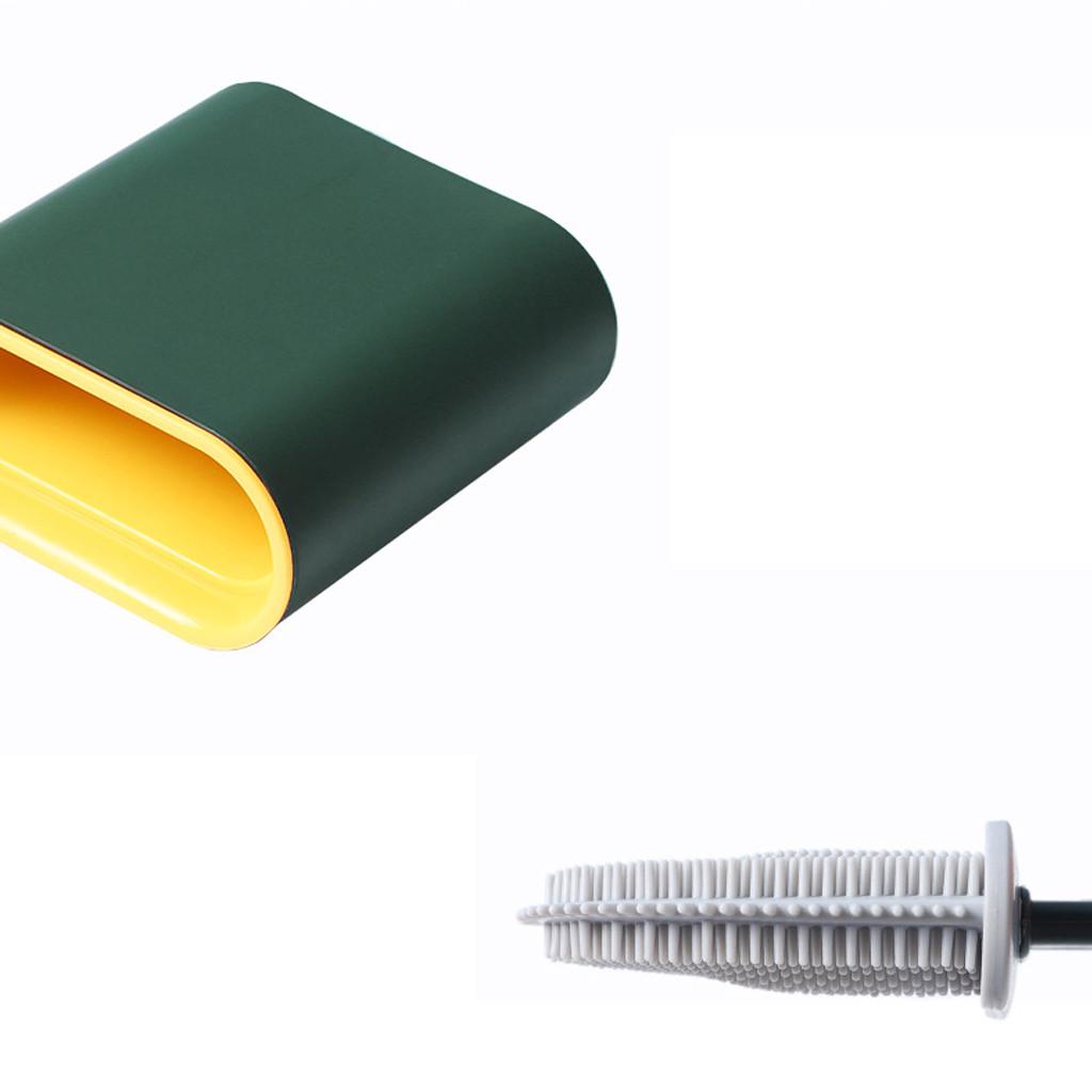 Silicone Toilet Brush with Toilet Brush Holder Creative Cleaning Brush Set