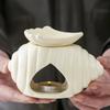Detachable Ceramic Conch Essential Oil Burner Waxes Melt Burner Warmer Tealight Candle Holder Home Tabletop Decor Yoga Spa Gifts