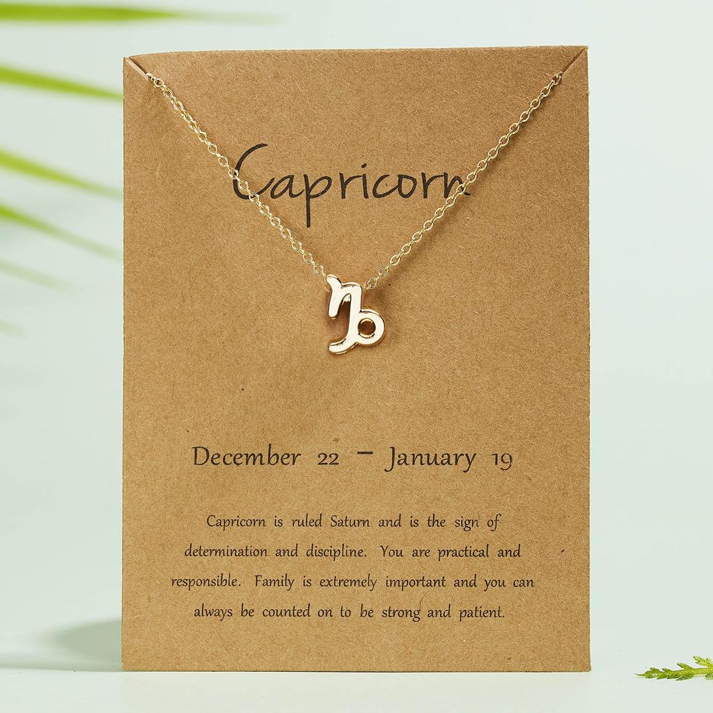 New Constellation Zodiac Sign Necklaces Jewelry for Women Girls Designed 12 Horoscope Taurus Aries Leo Necklaces Jewelry Gifts