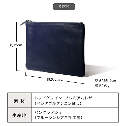 BLUE SINCERE genuine leather pouch for small items, perfect for men and women. This slim, slim, and compact pouch is perfect for makeup, cosmetics, or