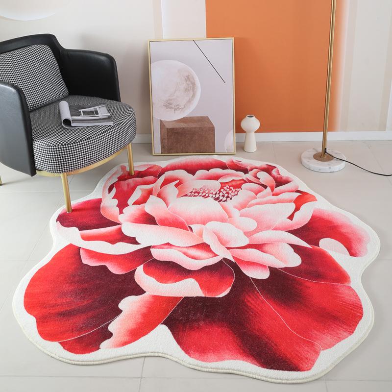 Irregular Flower Carpet Home Living Room Sofa Coffee Table Non Slip Pad Bedroom Bedside Mat