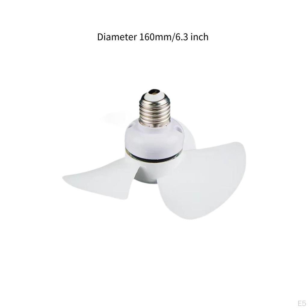 Ceiling Fan No Light E27 Base Versatile 3 Blade Small Creative Socket Screw in